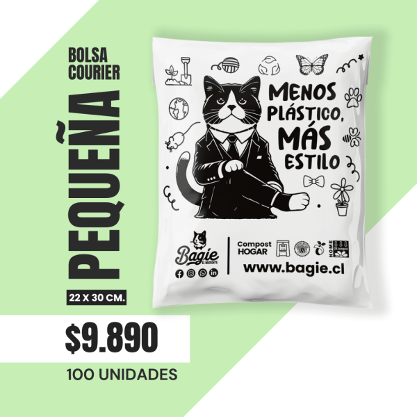 Bolsas courier compostables bagie 22x30 pequeña 100 unidades