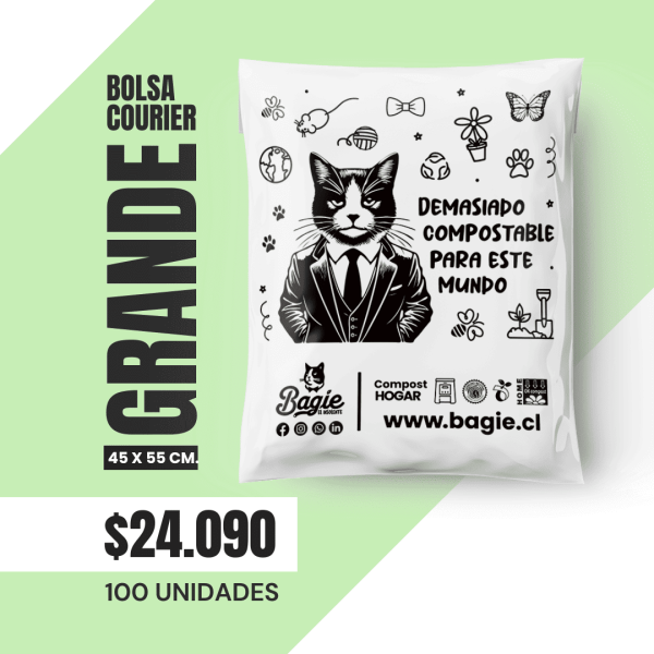 Bolsas courier compostables bagie 45x55 grande 100 unidades
