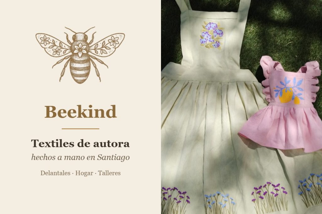 Beekind, textiles hechos a mano en Santiago: delantales bordados