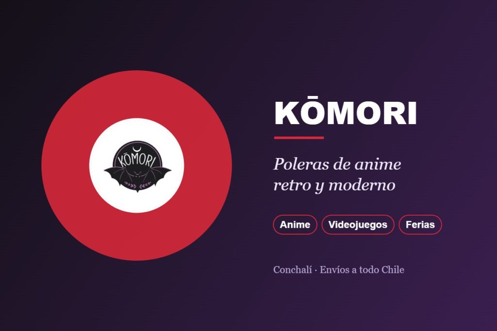 Kōmori, tienda de poleras de anime en Conchalí