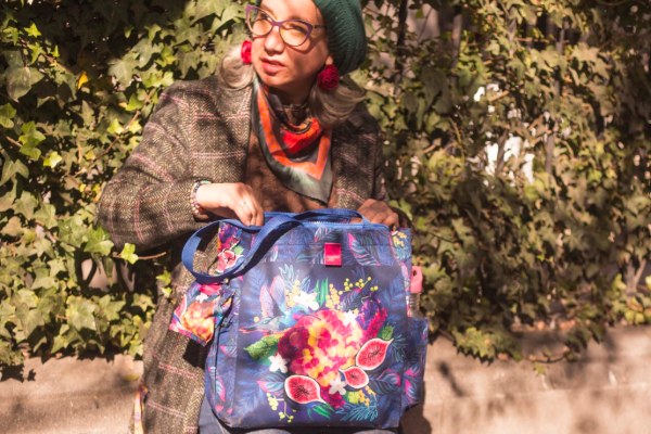 Bolso Amalai con tela de diseño propio hecho a mano