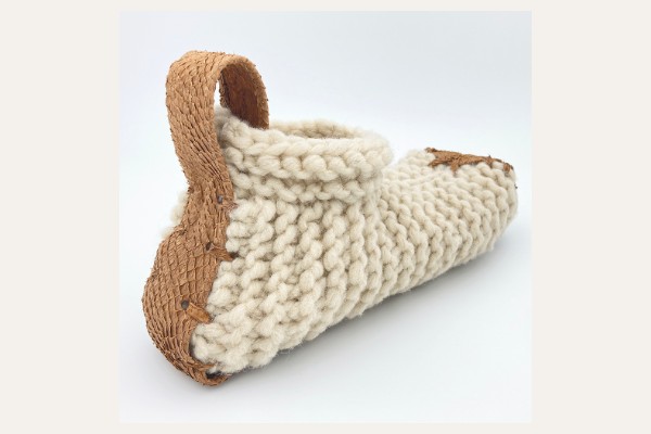 Pantuflas de lana con suela de cuero de salmón de Chilote Shoes