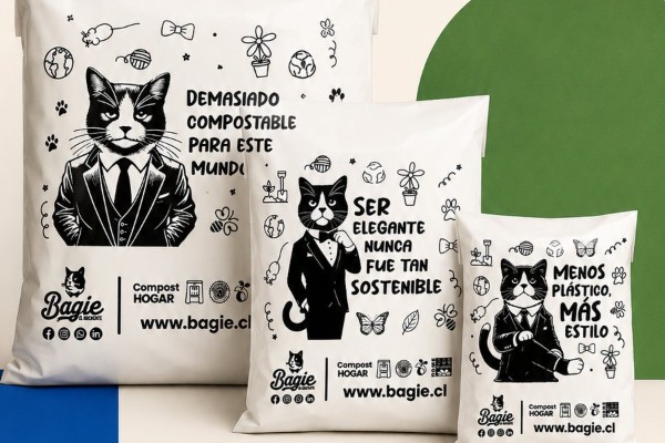 Bolsas courier compostables Bagie en tres tamaños