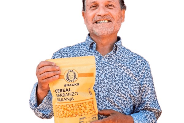 Don Granola con su cereal de garbanzo sin gluten