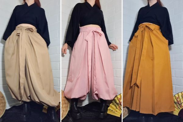 Pantalones de inspiración hakama de Limón y Miel, ropa second hand y upcycling